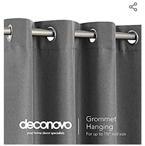 Deconovo Blackout Curtains Silver